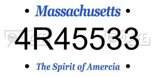 4R45533 Massachusetts License Plate