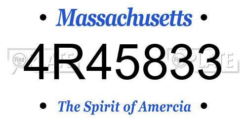 4R45833 Massachusetts License Plate