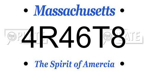 4R46T8 Massachusetts License Plate