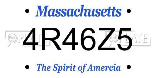 4R46Z5 Massachusetts License Plate