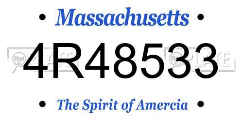 4R48533 Massachusetts License Plate