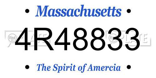4R48833 Massachusetts License Plate