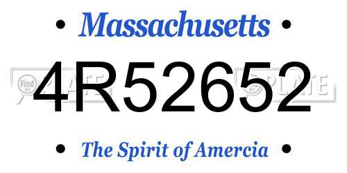 4R52652 Massachusetts License Plate