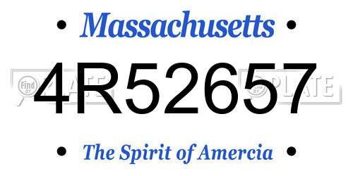 4R52657 Massachusetts License Plate