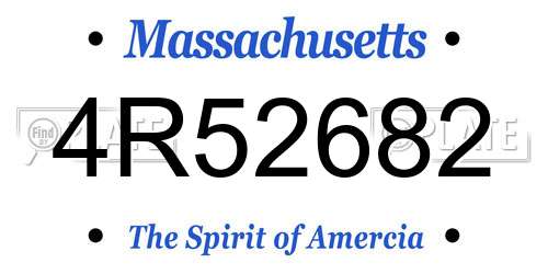 4R52682 Massachusetts License Plate