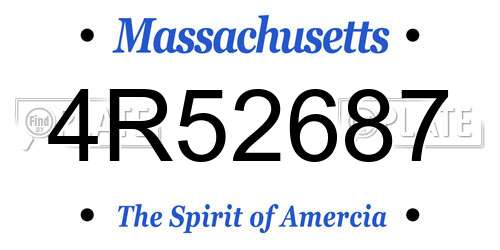 4R52687 Massachusetts License Plate