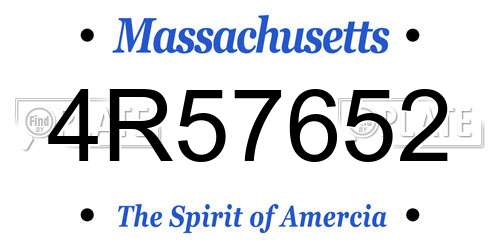 4R57652 Massachusetts License Plate