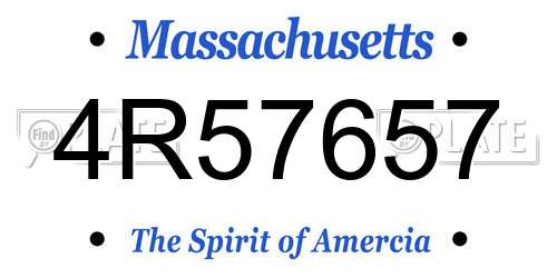 4R57657 Massachusetts License Plate