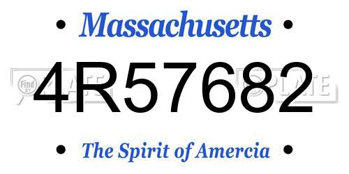 4R57682 Massachusetts License Plate