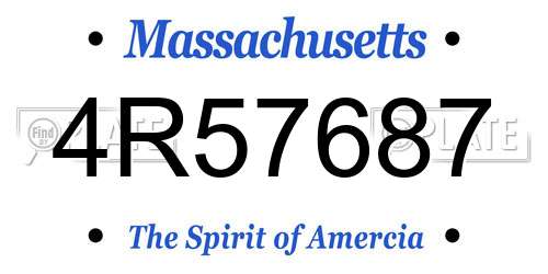 4R57687 Massachusetts License Plate