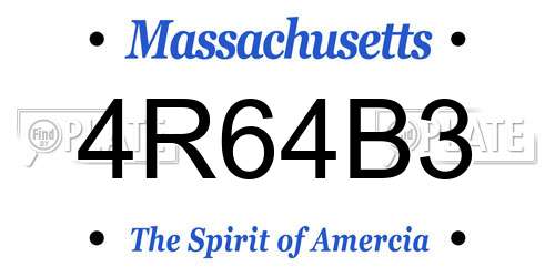 4R64B3 Massachusetts License Plate
