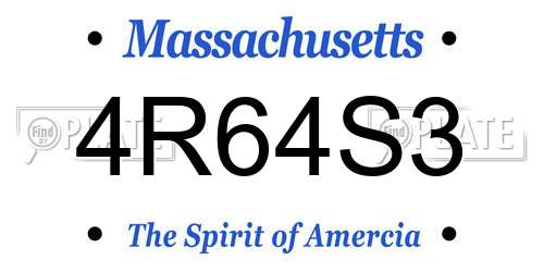 4R64S3 Massachusetts License Plate