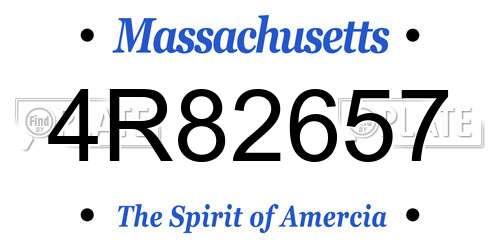 4R82657 Massachusetts License Plate