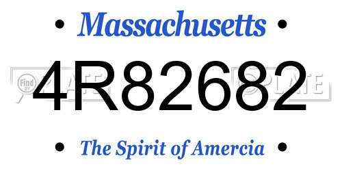 4R82682 Massachusetts License Plate