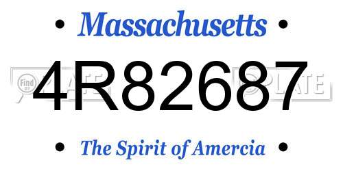 4R82687 Massachusetts License Plate