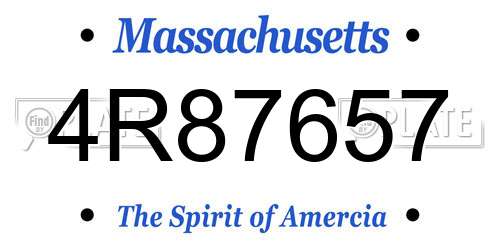 4R87657 Massachusetts License Plate