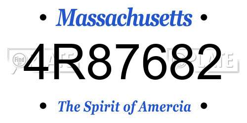 4R87682 Massachusetts License Plate