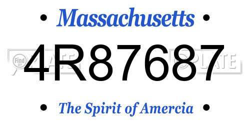 4R87687 Massachusetts License Plate