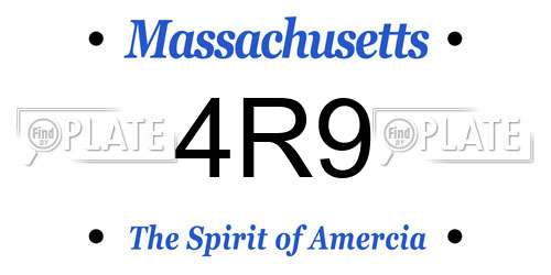 4R9 Massachusetts License Plate