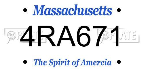 4RA671 Massachusetts License Plate