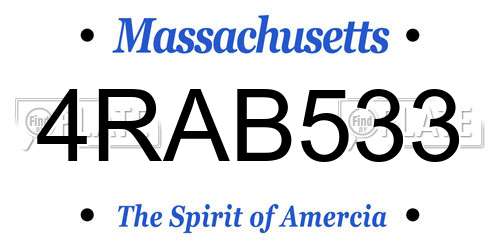 4RAB533 Massachusetts License Plate