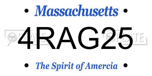 4RAG25 Massachusetts License Plate