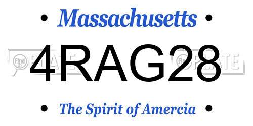 4RAG28 Massachusetts License Plate