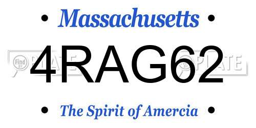 4RAG62 Massachusetts License Plate
