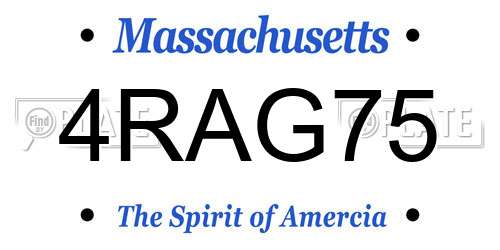 4RAG75 Massachusetts License Plate