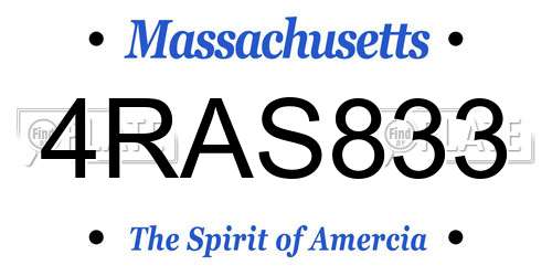 4RAS833 Massachusetts License Plate