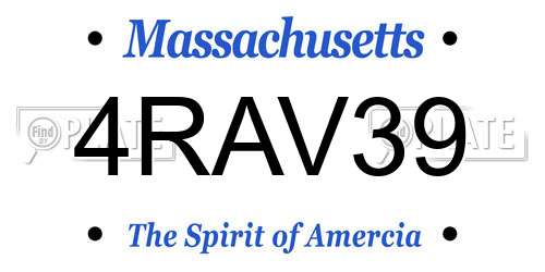 4RAV39 Massachusetts License Plate