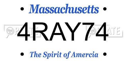 4RAY74 Massachusetts License Plate