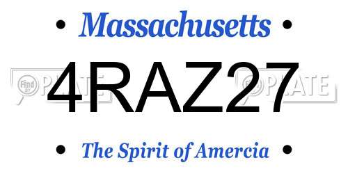 4RAZ27 Massachusetts License Plate