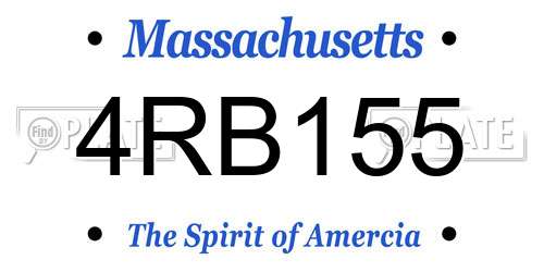 4RB155 Massachusetts License Plate