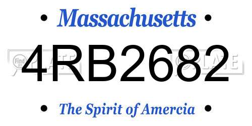 4RB2682 Massachusetts License Plate
