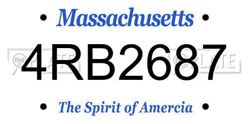 4RB2687 Massachusetts License Plate