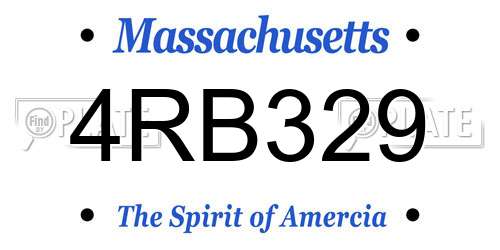 4RB329 Massachusetts License Plate