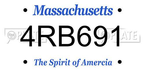 4RB691 Massachusetts License Plate