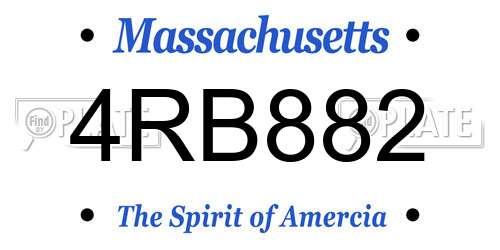 4RB882 Massachusetts License Plate