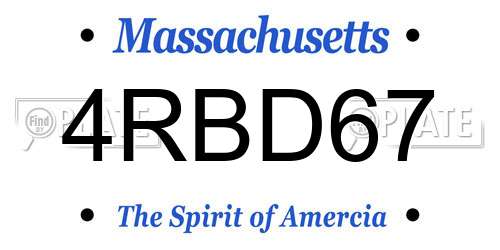 4RBD67 Massachusetts License Plate