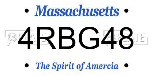 4RBG48 Massachusetts License Plate