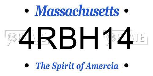 4RBH14 Massachusetts License Plate