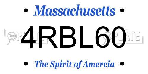 4RBL60 Massachusetts License Plate