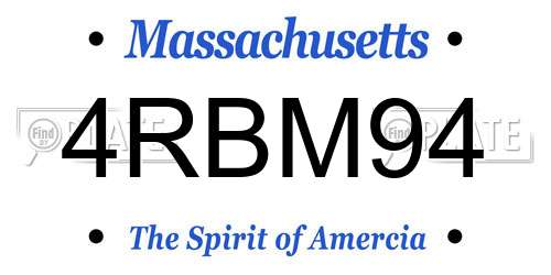 4RBM94 Massachusetts License Plate