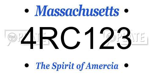 4RC123 Massachusetts License Plate