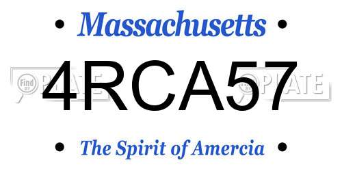 4RCA57 Massachusetts License Plate
