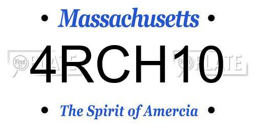4RCH10 Massachusetts License Plate