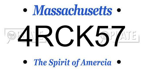4RCK57 Massachusetts License Plate