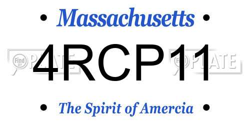 4RCP11 Massachusetts License Plate
