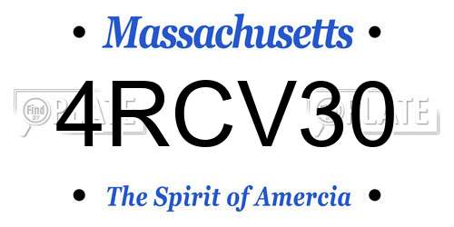 4RCV30 Massachusetts License Plate